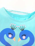 Peacock Printed Mesh Party Dress - Mini Berni