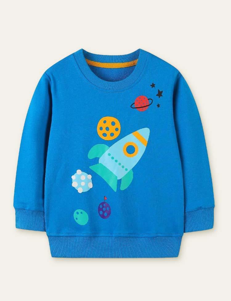 Planet Rocket Printed Sweatshirt - Mini Berni