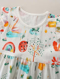 Printed Short Sleeve Dress - Mini Berni