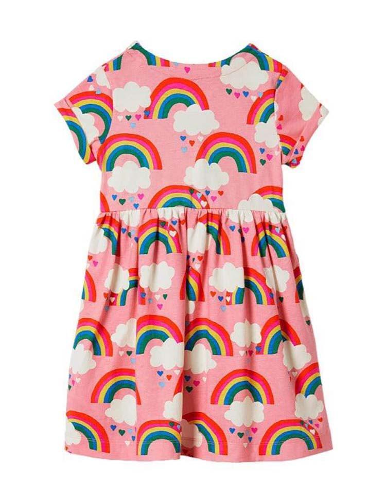 Rainbow Cloud Pattern Knitted Dress - Mini Berni