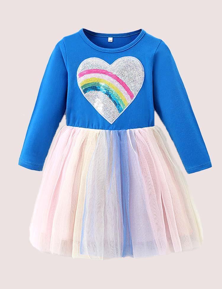 Rainbow Sequin Tulle Dress - Mini Berni