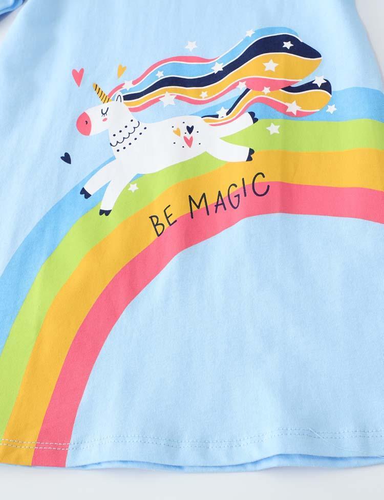 Rainbow Unicorn Long Sleeve Skirt - Mini Berni