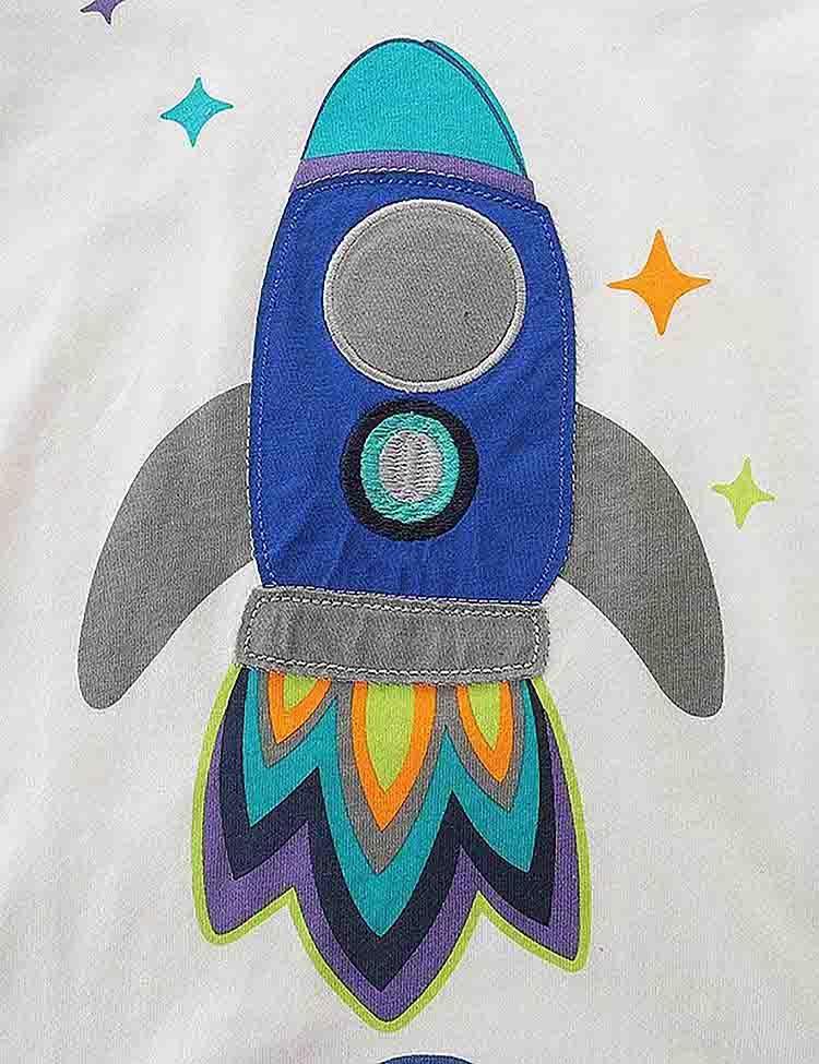 Rocket Appliqué T-shirt Suit - Mini Berni