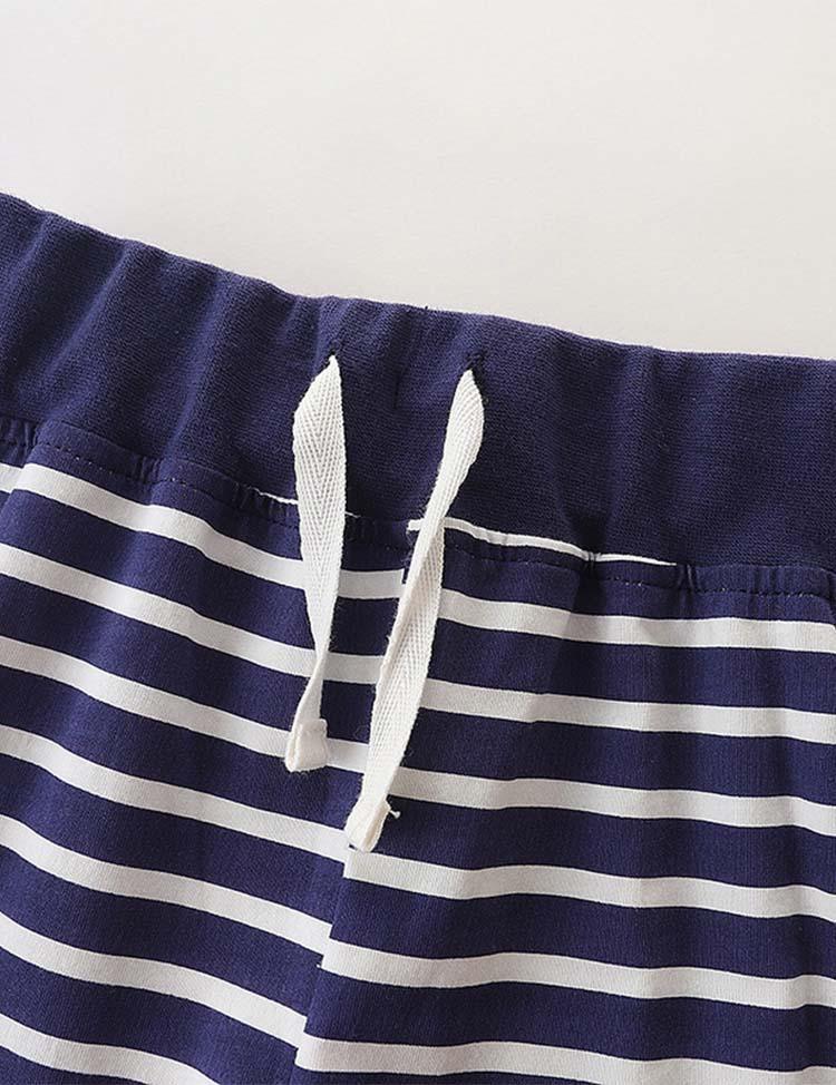Sailing Embroidery Striped T-shirt Set - Mini Berni