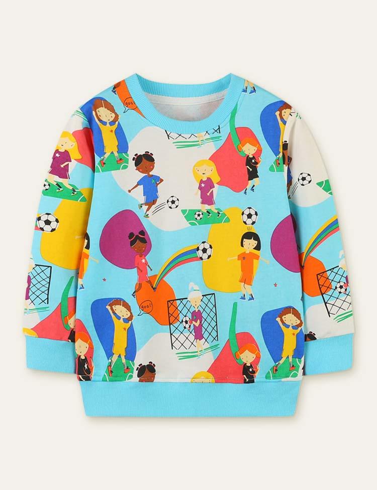 School Football Playground Printed Sweatshirt - Mini Berni