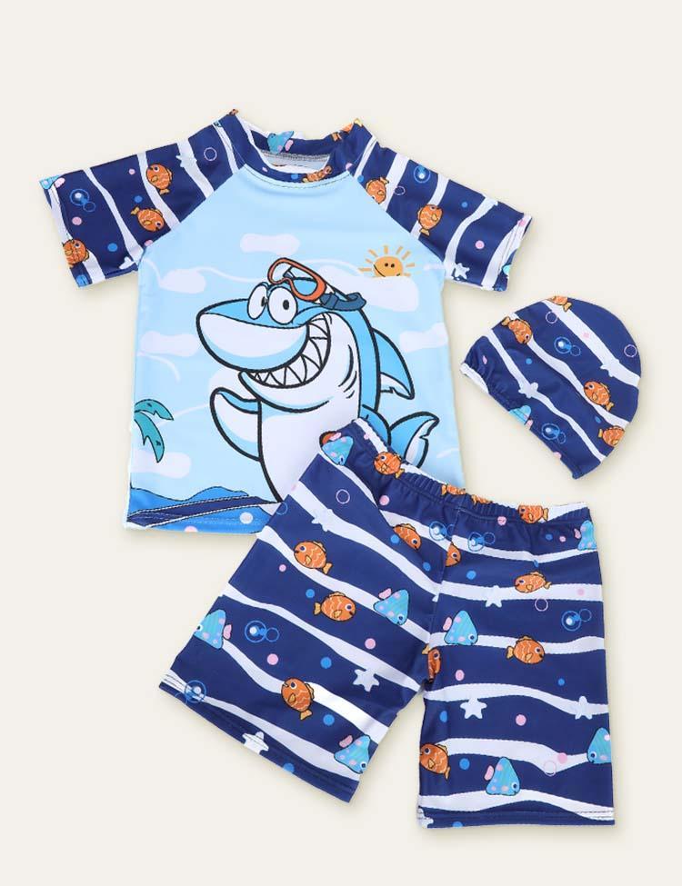 Shark Swim Suit + Cap - Mini Berni