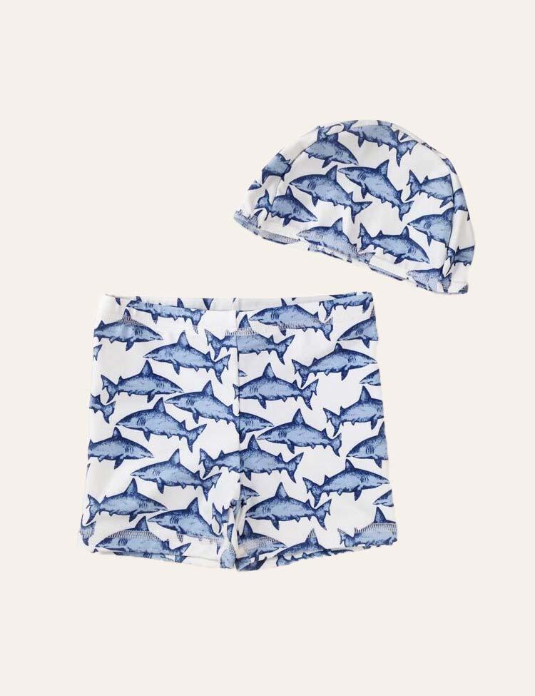 Shark Swimming Shorts + Swimming Cap - Mini Berni