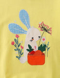 Shy Rabbit Appliqué Carrot Embroidered Sweatshirt - Mini Berni