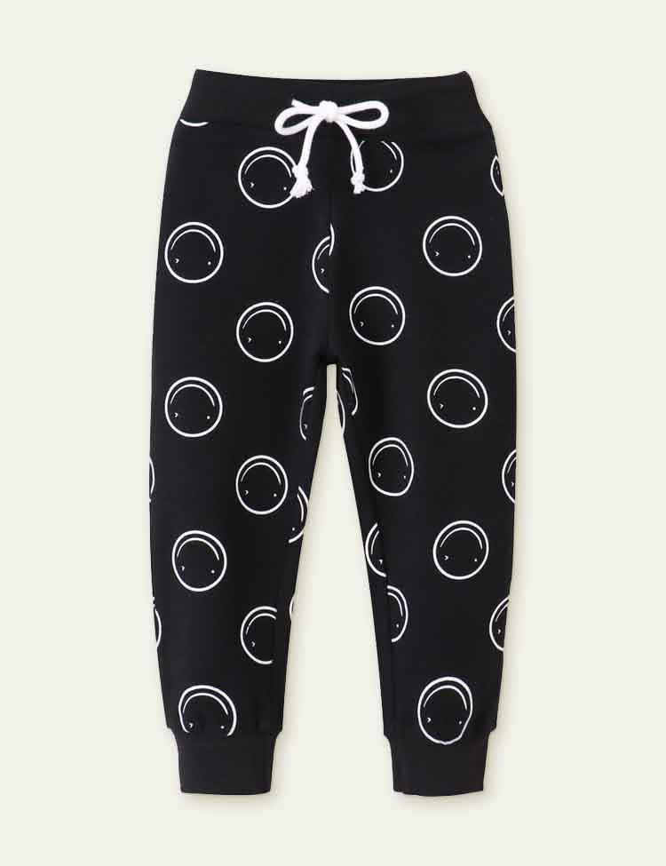 Smiley Printed Sweatpants - Mini Berni
