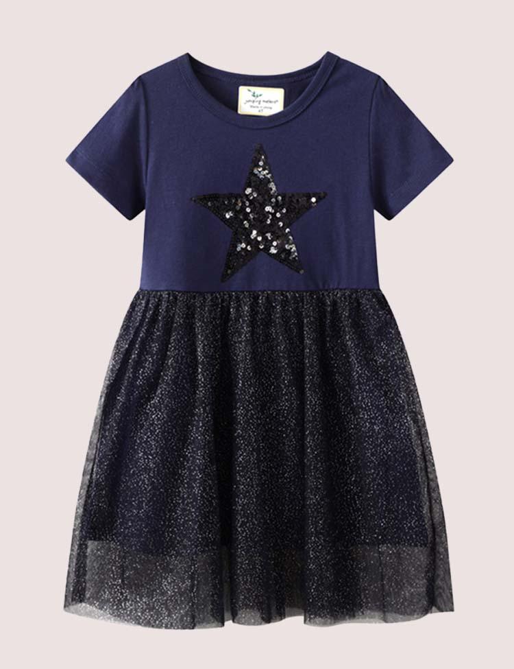 Star Sequin Mesh Dress - Mini Berni