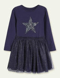 Star Sequins Long Sleeve Dress - Mini Berni