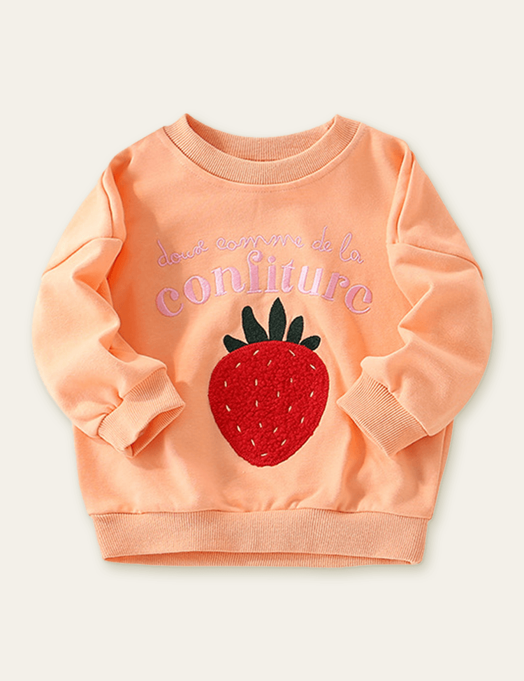 Strawberry Embroidered Sweatshirt - Mini Berni