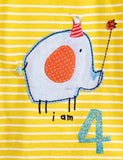 Striped Appliqué Elephant T-shirt - Mini Berni