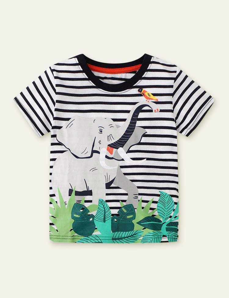Striped Elephant T-shirt - Mini Berni