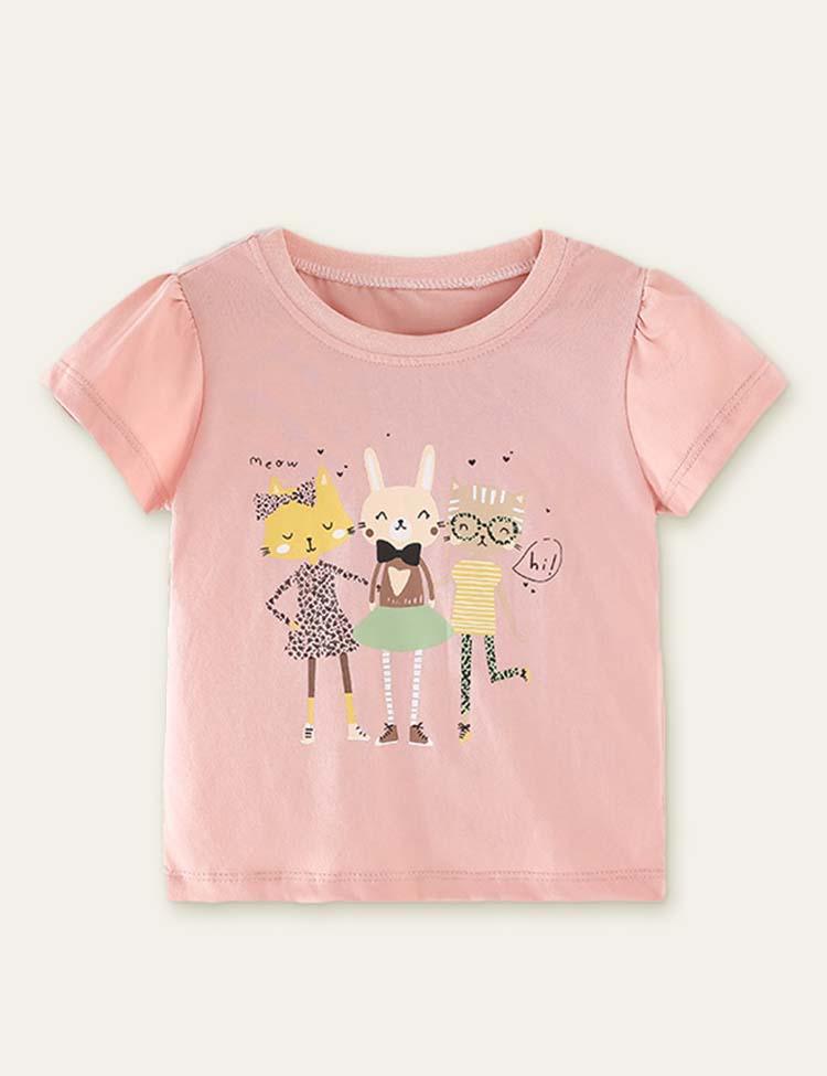 Three Kitten Printed T-shirt - Mini Berni