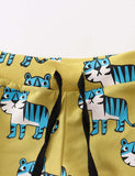 Tiger Cartoon Printed Sweatpants - Mini Berni