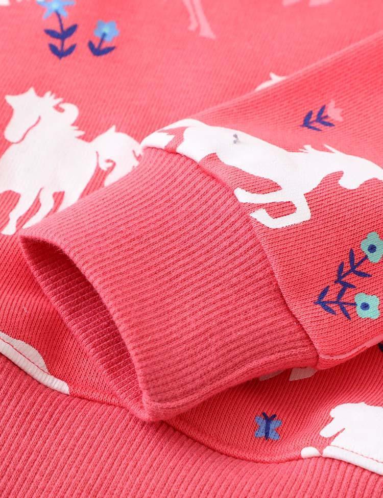 Unicorn Floral Print Long Sleeve Pullover - Mini Berni