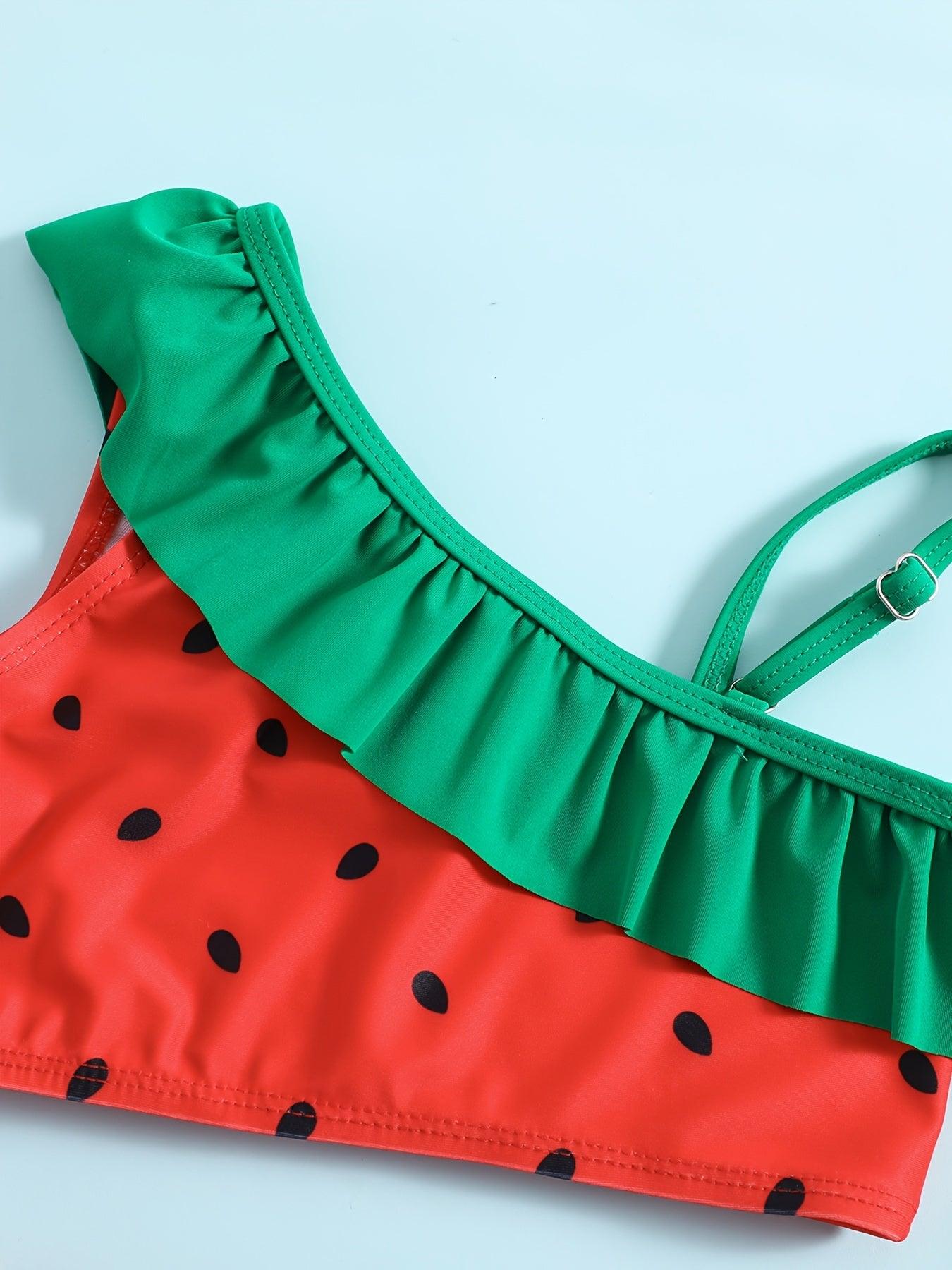 Watermelon Print Split Swimsuit - Mini Berni