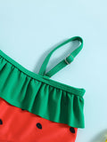 Watermelon Print Split Swimsuit - Mini Berni