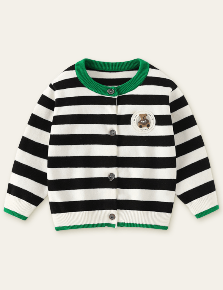 Bear Embroidery Sweater Cardigan - Mini Berni