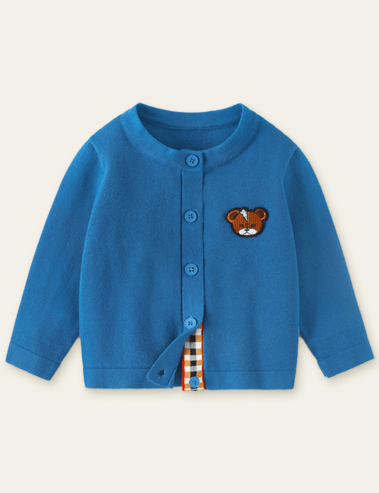 Bear Embroidery Sweater Cardigan - Mini Berni