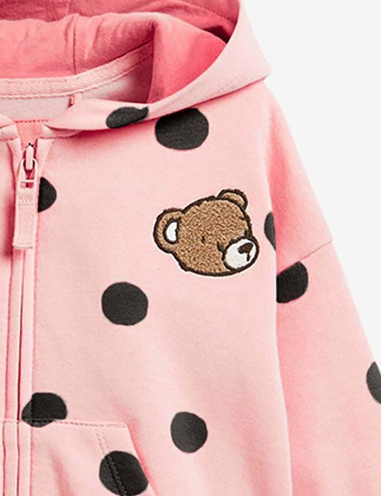 Bear Embroidery Zipper Hoodie - Mini Berni