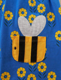 Bee Pocket Flower Printed Long Sleeve Dress - Mini Berni