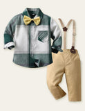 Bow Tie Gentleman Plaid Shirt Party Set - Mini Berni
