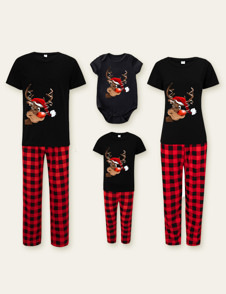 Christmas Element Printed Short Sleeve Family Matching Pajamas - Mini Berni