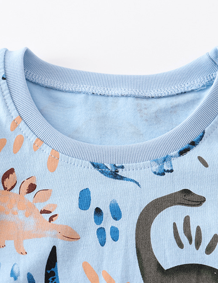 Cute Dinosaur Printed Long-Sleeved T-shirt - Mini Berni