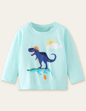 Dinosaur and Alligator Printed Long Sleeve T-shirt - Mini Berni