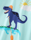 Dinosaur and Alligator Printed Long Sleeve T-shirt - Mini Berni