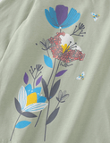 Floral and Bee Printed Long Sleeve T-shirt - Mini Berni