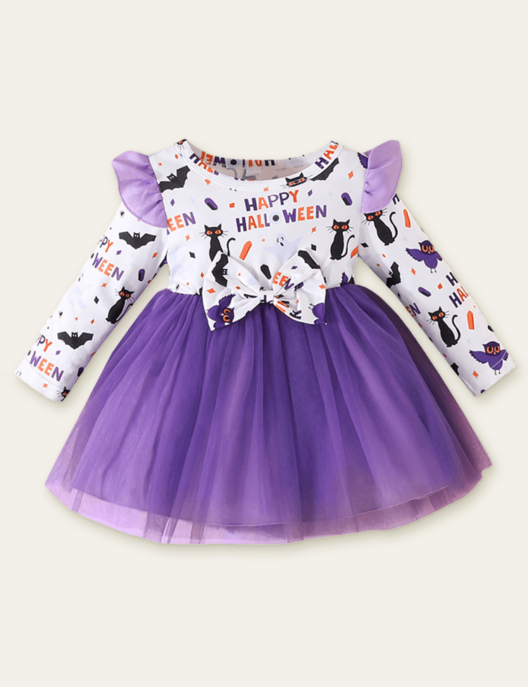 Halloween Pumpkin Printed Princess Dress - Mini Berni