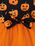 Halloween Pumpkin Printed Princess Dress - Mini Berni