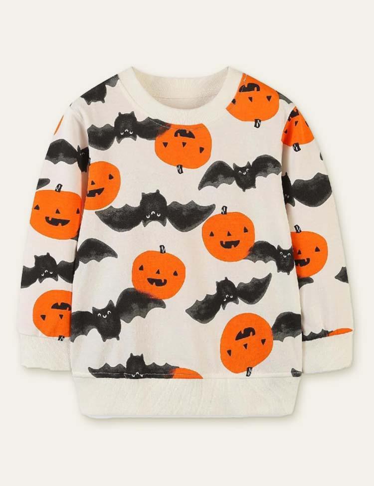 Halloween Pumpkin Printed Sweatshirt - Mini Berni