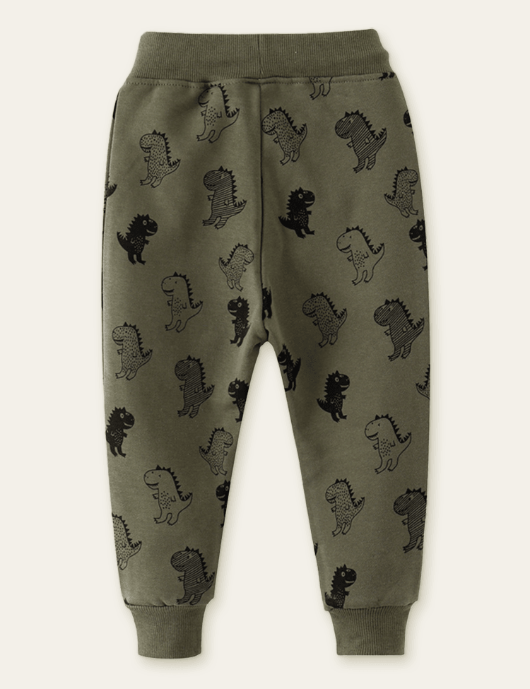 Illustration Dinosaur Printed Sweatpants - Mini Berni