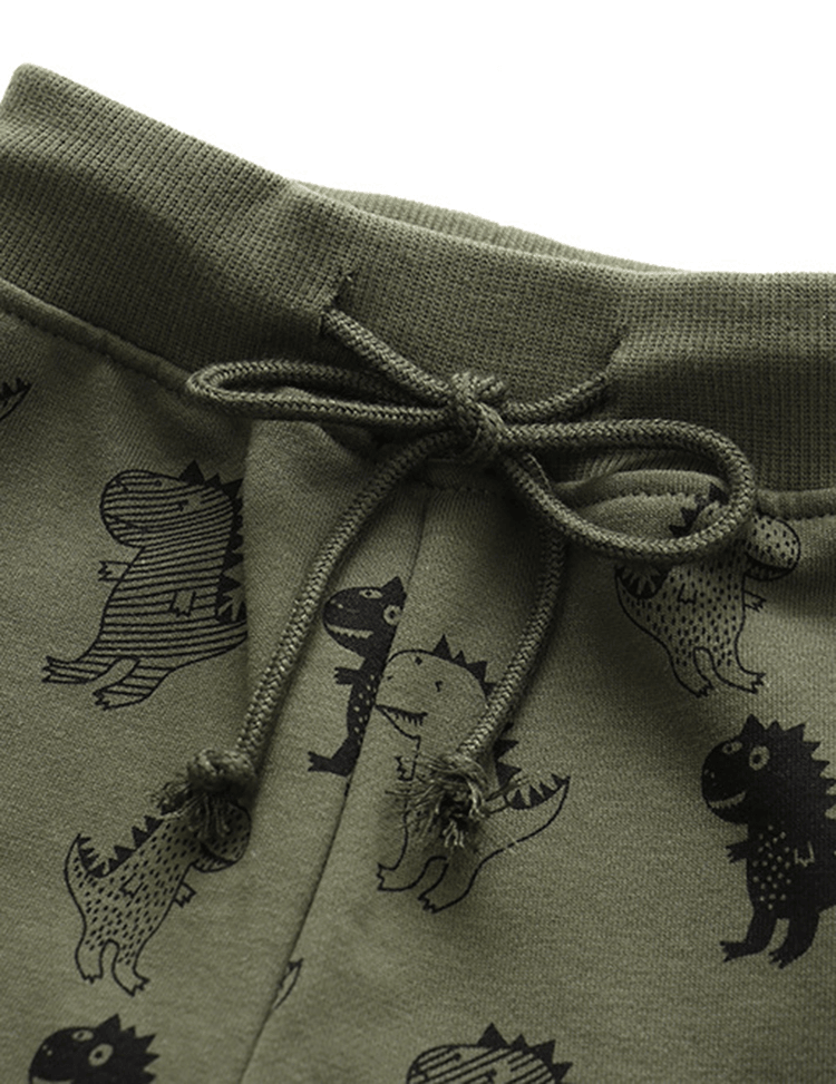 Illustration Dinosaur Printed Sweatpants - Mini Berni