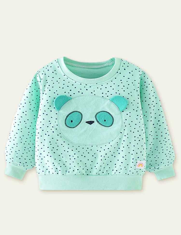 Panda Appliqué Sweater - Mini Berni