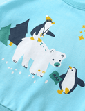 Polar Bear and Penguin Printed Sweatshirt - Mini Berni