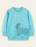 Polka Dot Unicorn Embroidered Appliqué Sweatshirt - Mini Berni