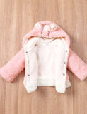 Rabbit Embroidery Fleece Hooded Jacket - Mini Berni