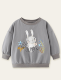 Rabbit Printed Long Sleeve Sweatshirt - Mini Berni