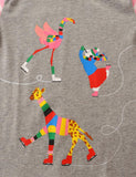 Rainbow Animal Friends Printed Long Sleeve T-shirt - Mini Berni