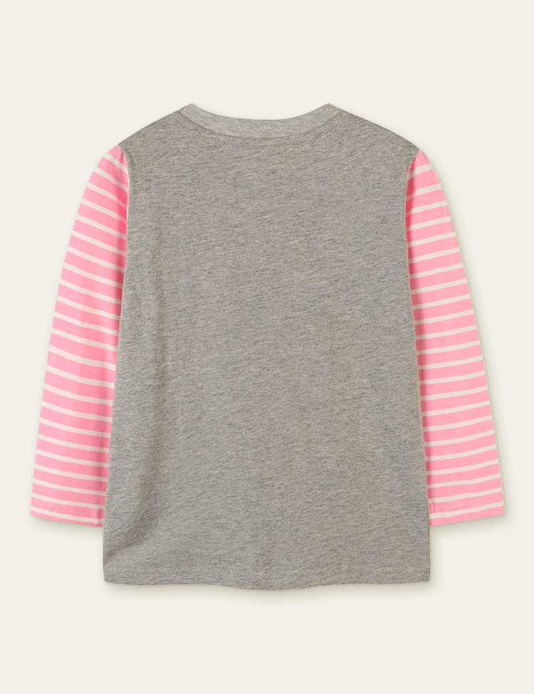 Rainbow Animal Friends Printed Long Sleeve T-shirt - Mini Berni
