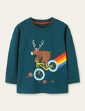 Rainbow Elk Printed Long Sleeve T-shirt - Mini Berni