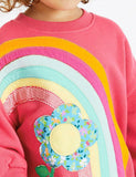 Rainbow Flower Appliqué Sweatshirt Set - Mini Berni