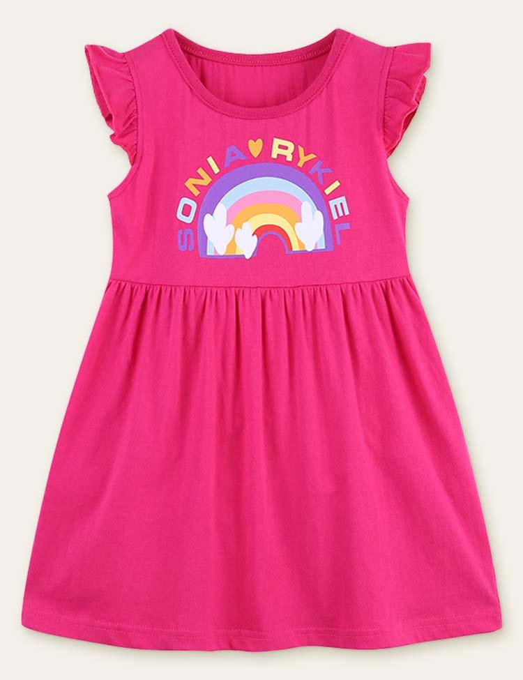 Rainbow Printed Sleeveless Dress - Mini Berni