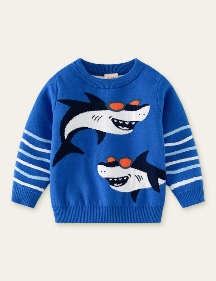 Sunglasses Shark Cartoon Sweater - Mini Berni