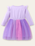 Unicorn Appliqué Rainbow Mesh Princess Dress - Mini Berni